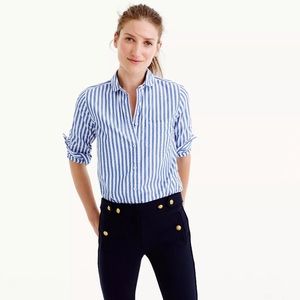 J. Crew blue stripe sport collar button down